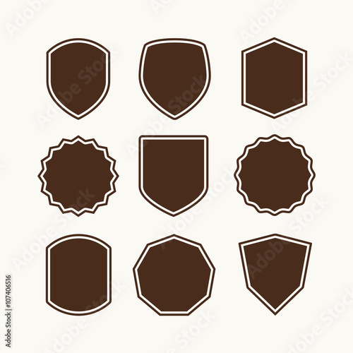 Camping symbols. Badges icons