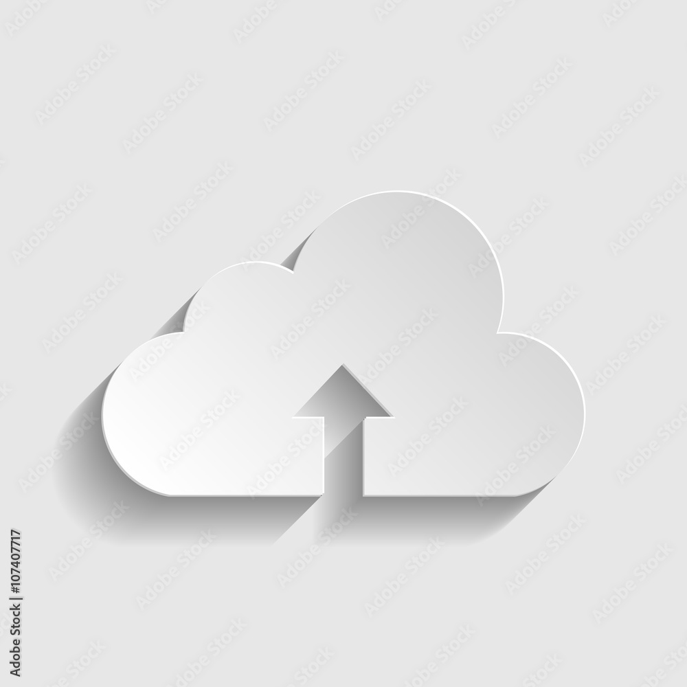 Cloud sign. Paper style icon Cloud sign. Paper style icon