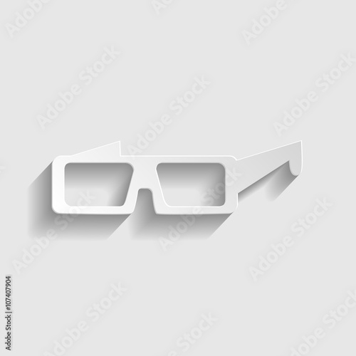 Glass sign. Paper effect
