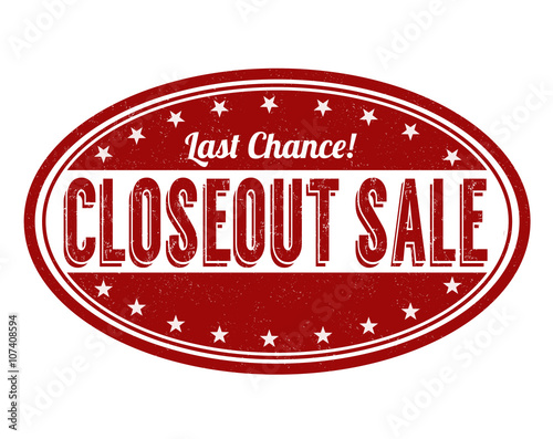 Closeout sale stamp