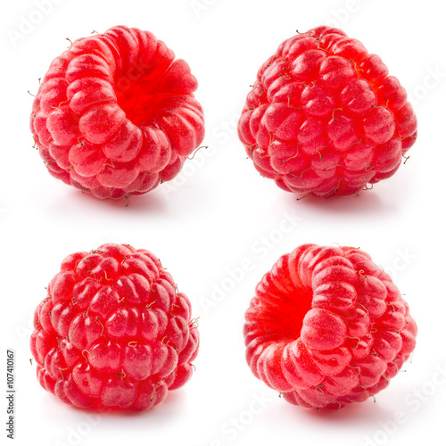 Fresh raspberry isolated on white background. Collection.