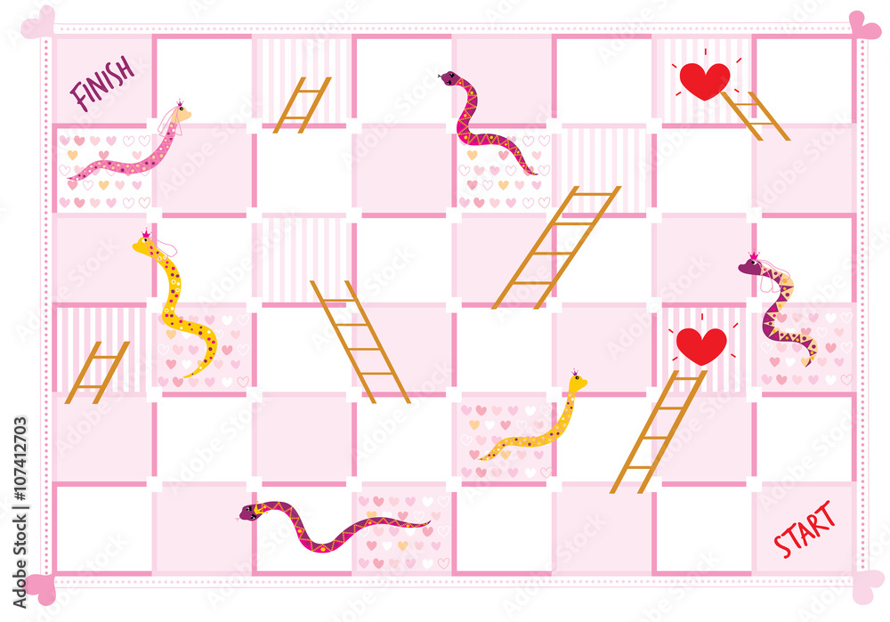 Premium Vector  Board game template snakes and ladders