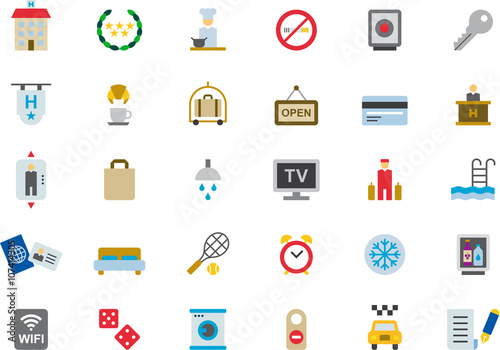 HOTEL & TRAVEL colored icons