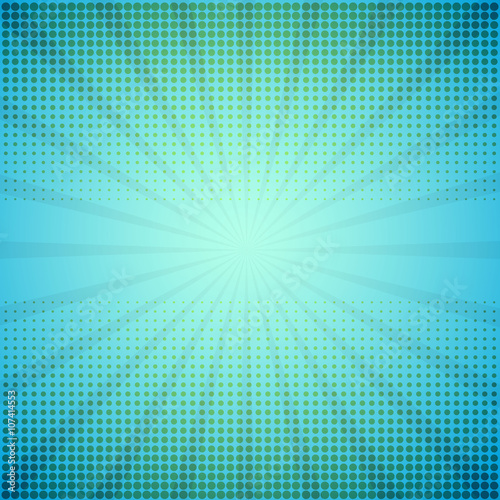 Halftone vector illustration with rays