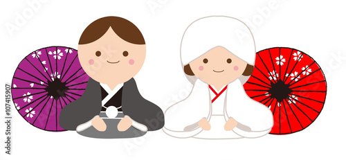 Wedding couple / japanese kimono