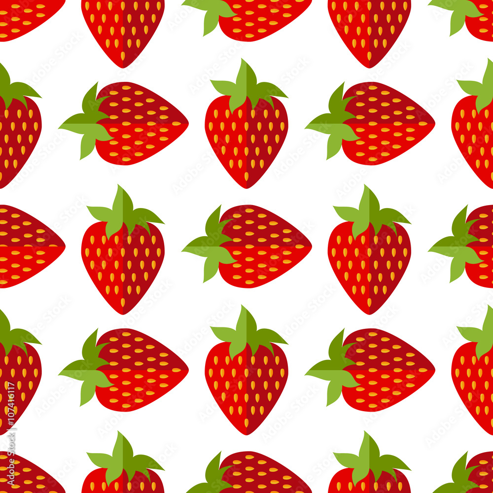 seamless of flat strawberries seamless of flat strawberries