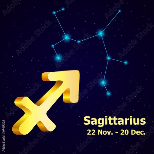 Vector  zodiac sign Sagittarius.