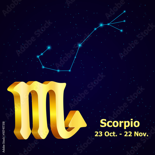 Vector  zodiac sign Scorpio.