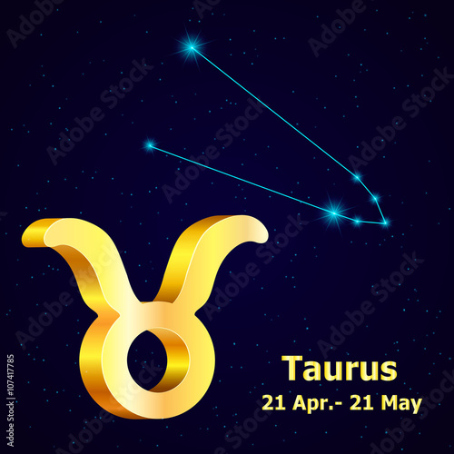 Vector  zodiac sign Taurus.