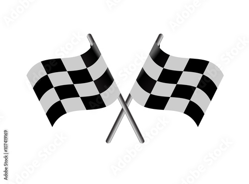 race flag crossed checkered flag black and white