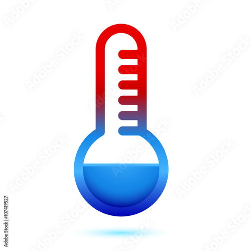 thermometer icon, flat symbol, minnimal icon design red blue sha