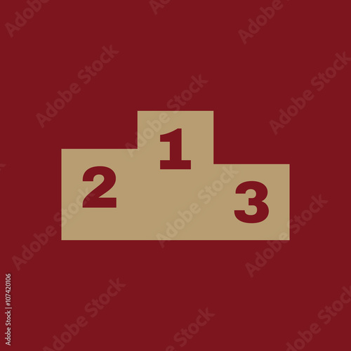 The pedestal icon. Podium symbol. Flat