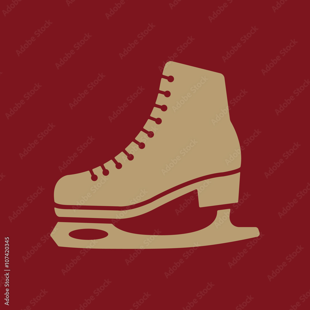 The skates icon. Figure Skates symbol. Flat The skates icon. Figure Skates symbol. Flat