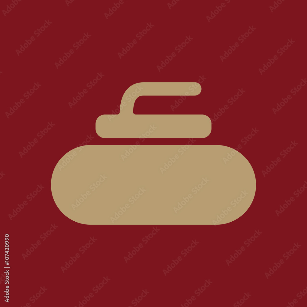The stone for curling icon. Sport symbol. Flat The stone for curling icon. Sport symbol. Flat