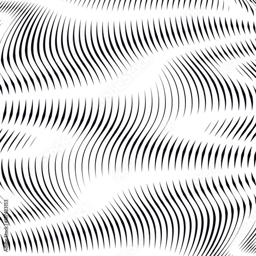 Optical illusion, creative black and white graphic moire vector