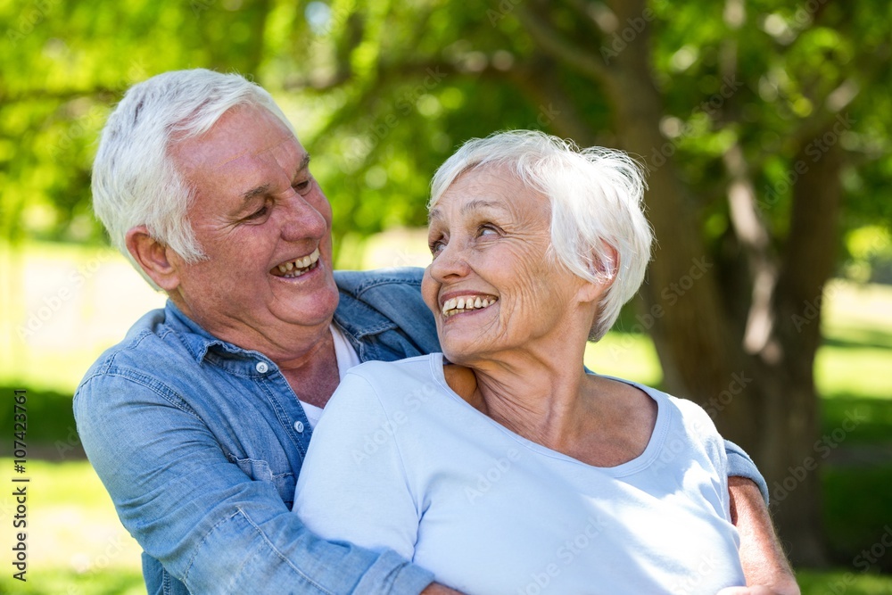 Senior couple smiling together