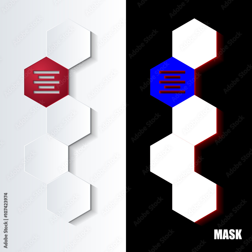 Obraz premium Hexagons_Red_Icon_Vertical
