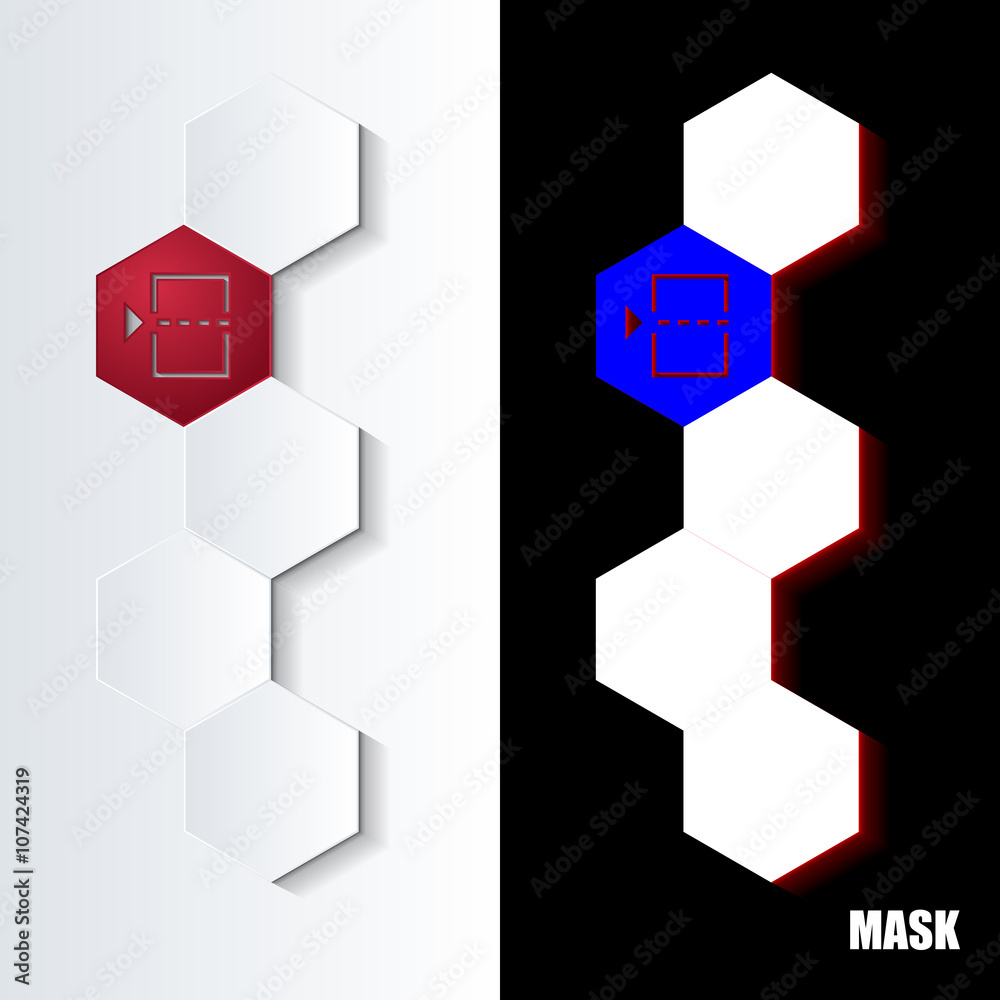 Fototapeta premium Hexagons_Red_Icon_Vertical