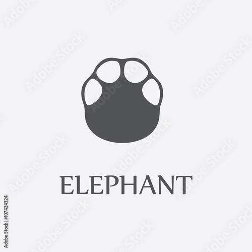 Elephant print black simple icon for web design.