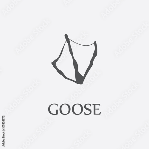 Goose print black simple icon for web design.