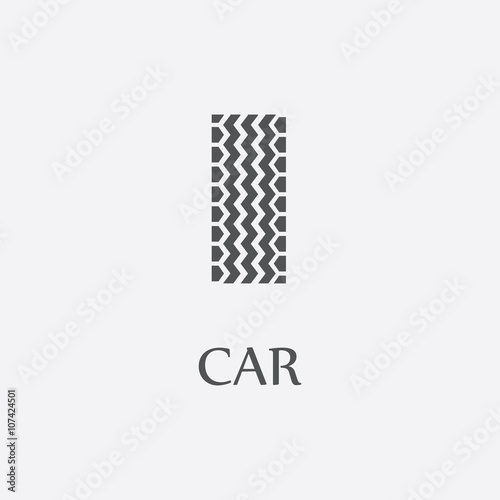 Car print black simple icon for web design.