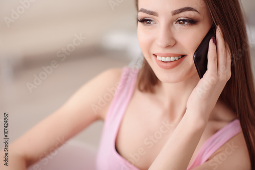 Nice girl talking on cell phone