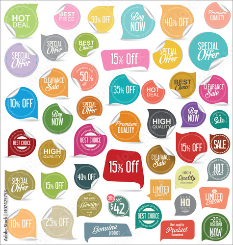 Premium quality modern labels collection