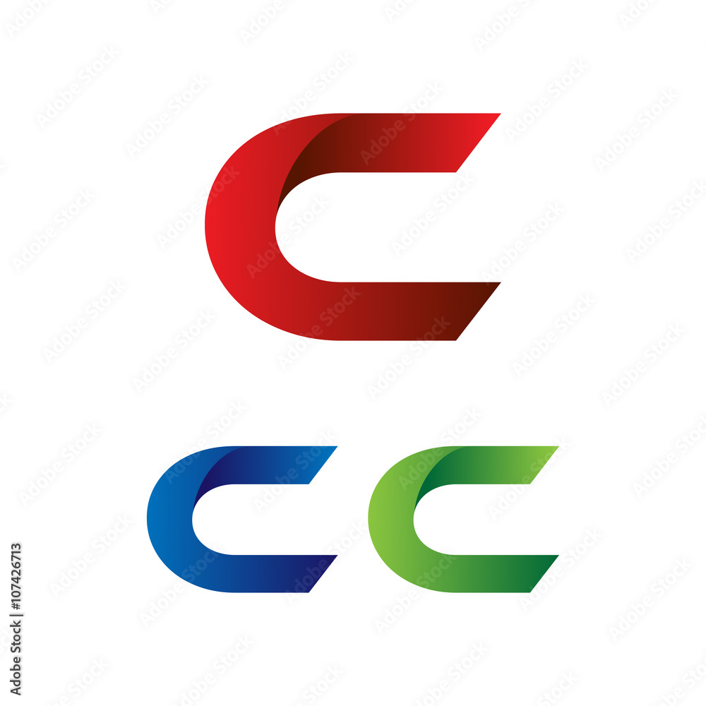 Simple Red Blue Green Modern SIngle Initial Logo Vector Letter c Simple Red Blue Green Modern SIngle Initial Logo Vector Letter c