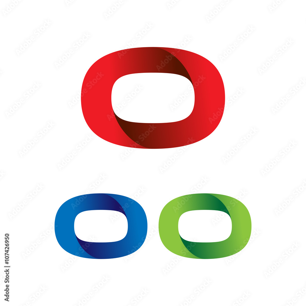 Simple Red Blue Green Modern SIngle Initial Logo Vector Letter o Simple Red Blue Green Modern SIngle Initial Logo Vector Letter o