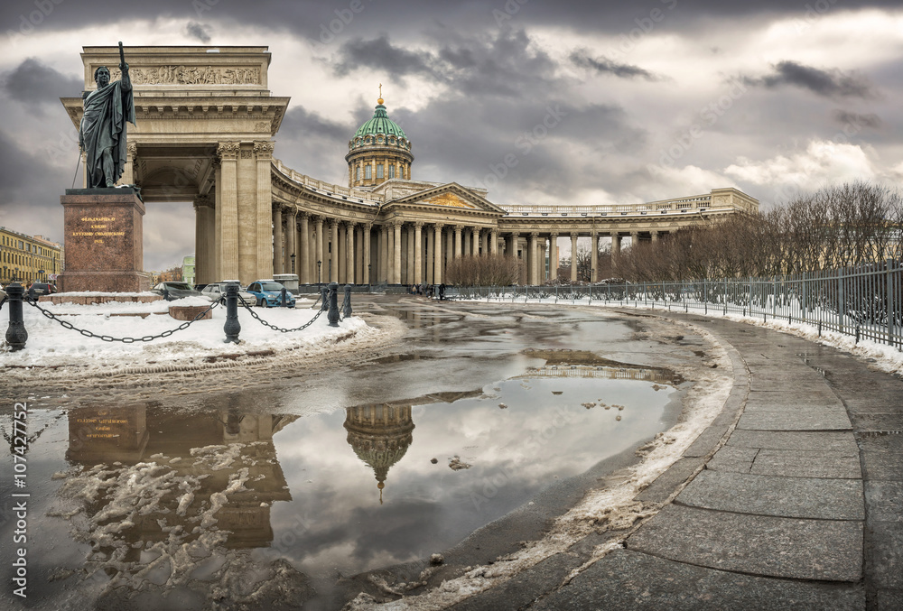 Obraz premium Зимний Казанский собор Winter Kazan Cathedra