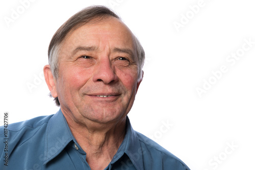 Portrait of senior man isolated on white