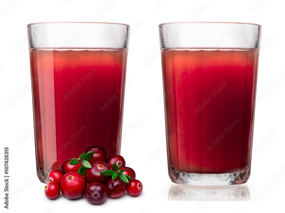 Glasses with fresh cranberry juice Glasses with fresh cranberry juice