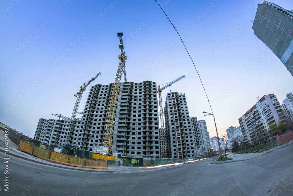 the construction of modern concrete prefabricated houses