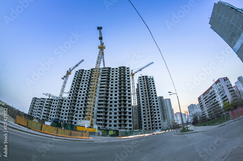 the construction of modern concrete prefabricated houses