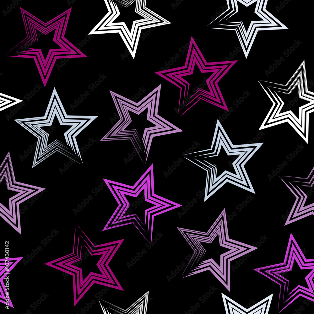 Cute vector geometric seamless pattern. Brush strokesand stars. Hand drawn grunge texture. Abstract forms. Endless texture can be used for printing onto fabric or paper Cute vector geometric seamless pattern. Brush strokesand stars. Hand drawn grunge texture. Abstract forms. Endless texture can be used for printing onto fabric or paper