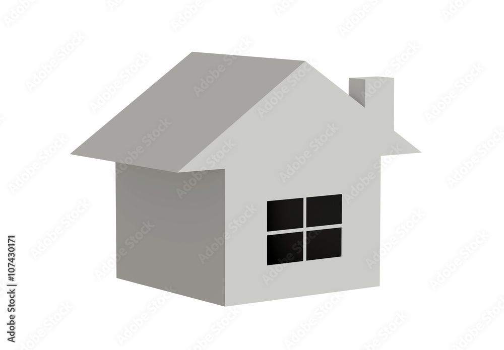 Isolated three-dimensional house Isolated three-dimensional house