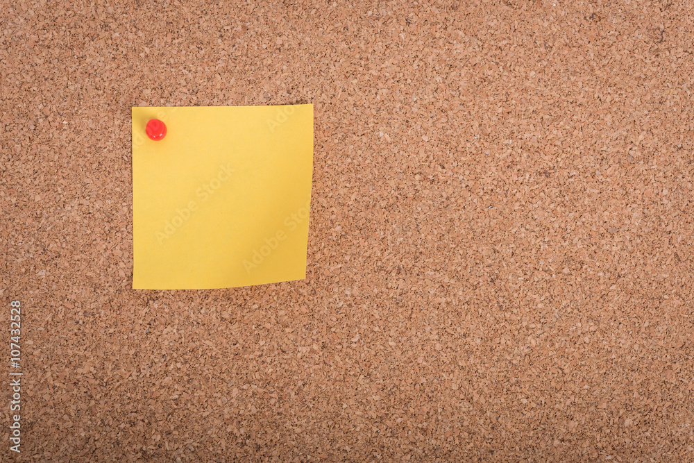 Yellow blank note papers with pin Yellow blank note papers with pin
