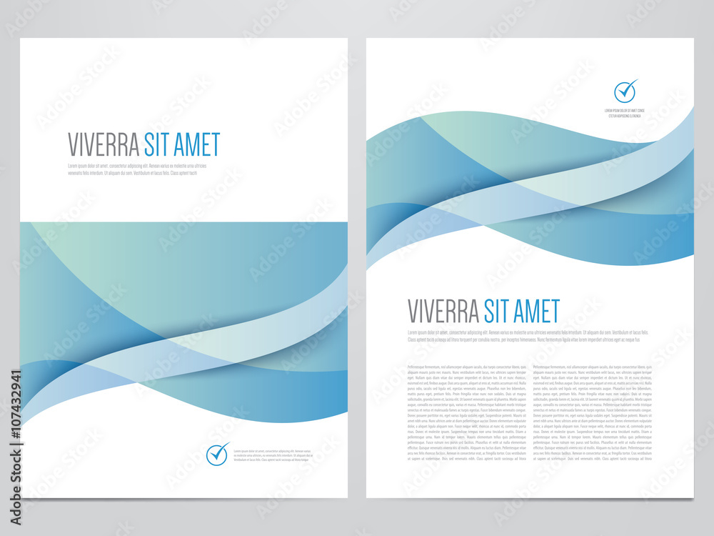 Fototapeta premium Brochure, annual report, magazine cover, flyer, poster vector template. Modern blue corporate design.
