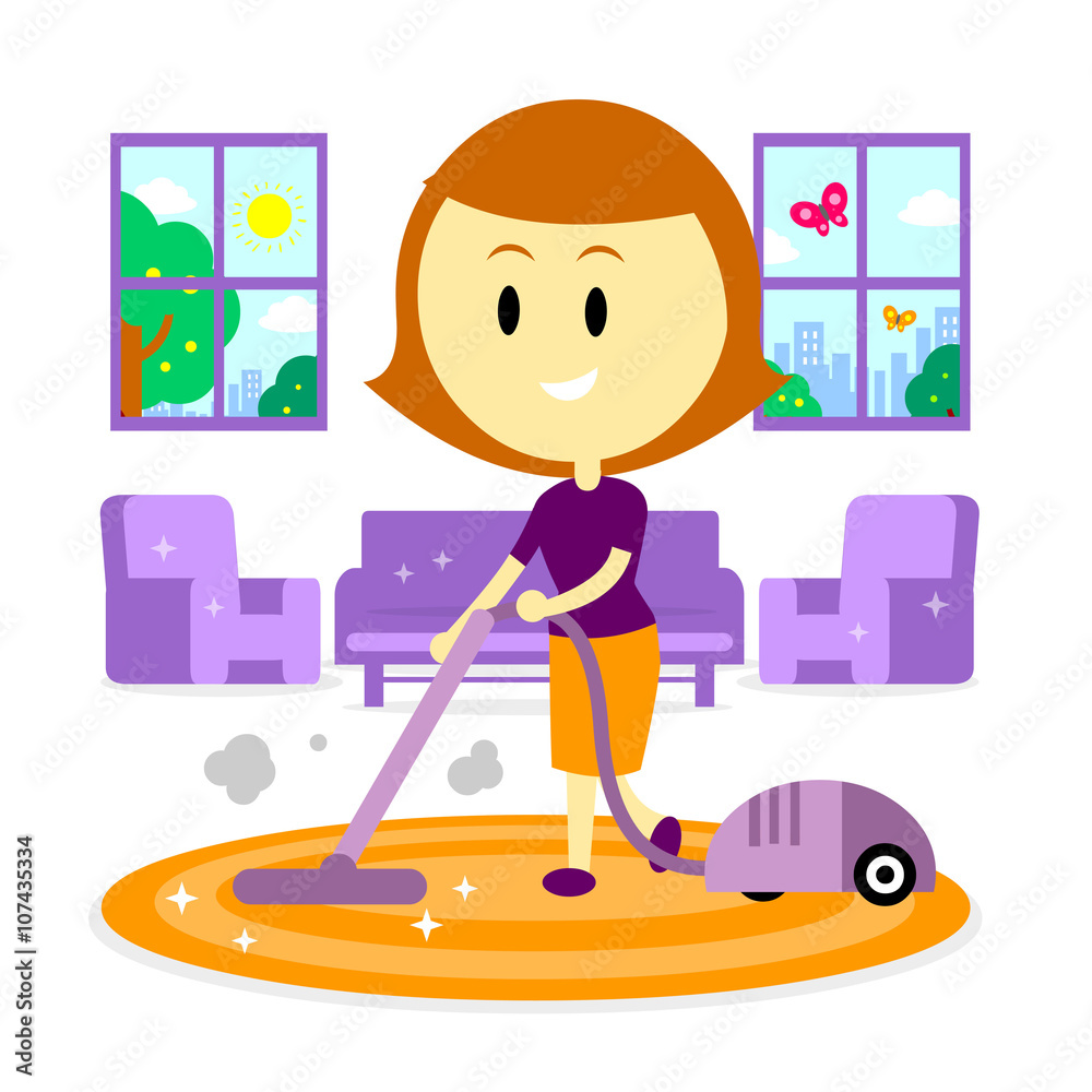 clean living room clipart