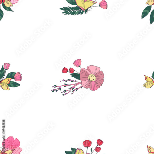 Floral Seamless Vintage Wildflowers Pattern © lolya1988