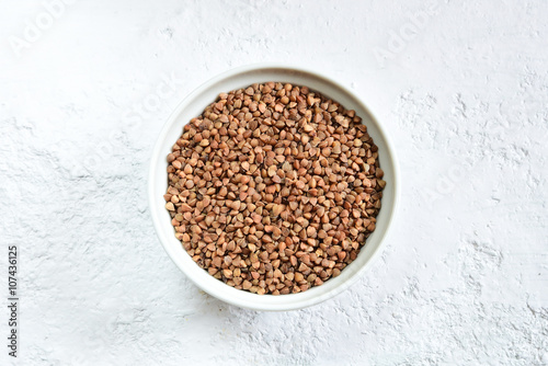 Natural buckwheat in a bowl