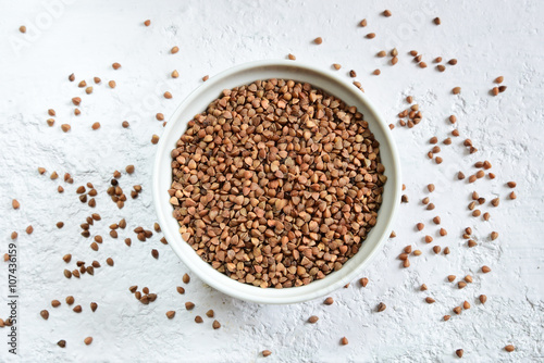 Natural buckwheat in a bowl photo