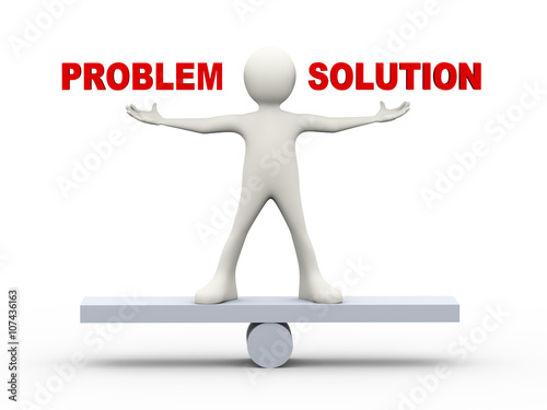 Foto 3d man balance problem and solution