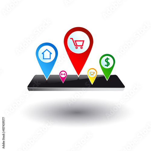 Flat colored location icon