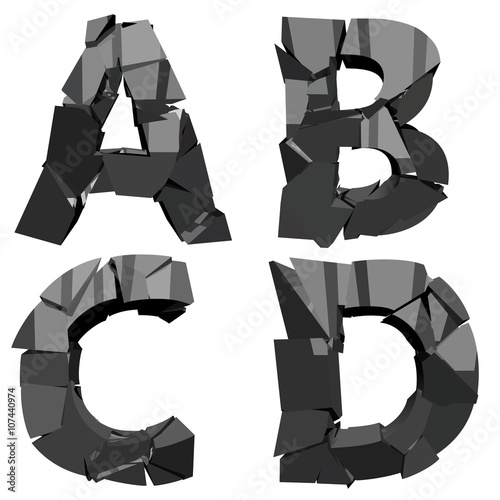 broken 3D letters