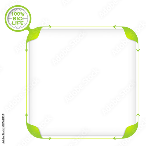 Text box to fill your text and bio life icon