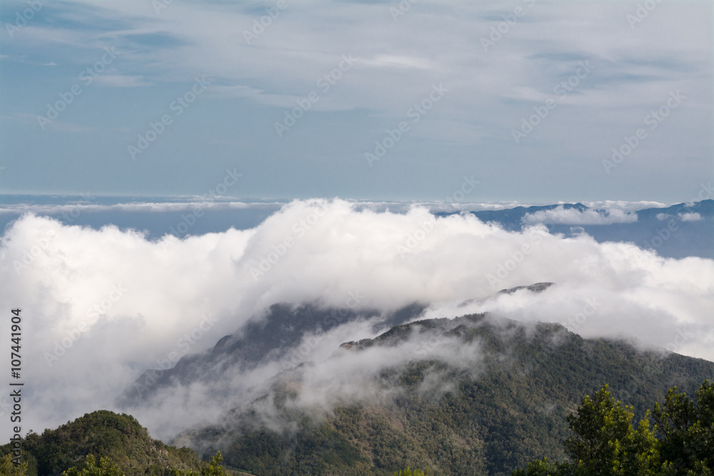 mirador de tajaque, clouds over mountain top
