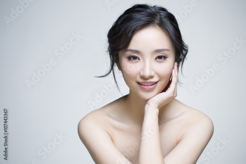 Portrait of beautiful young woman photo