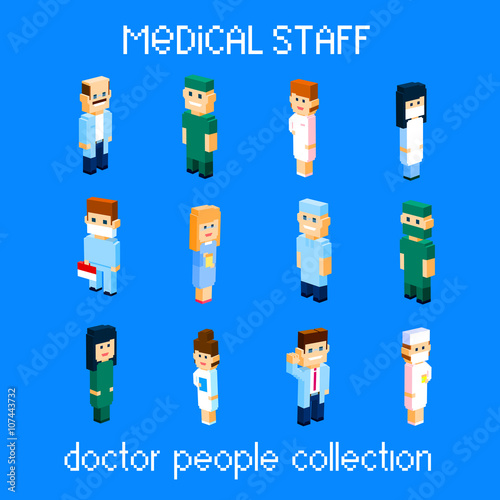 Medical Staff Doctor People Group Set Collection 3d Isometric