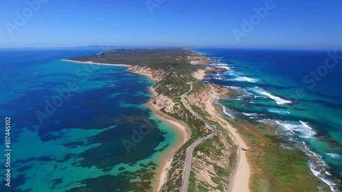 Flying over the road to Fort Nepean, Victoria photo